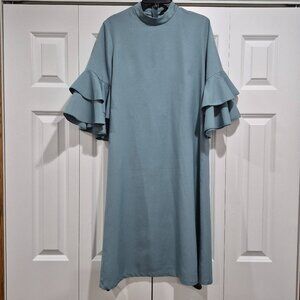 Shein Dusty Blue Ruffle sleeve dress Size Large